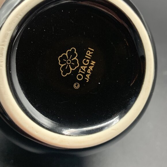 Otagiri Lacquerware Black Set of 4 Mugs Sea Shells Gold Trim - Picture 6 of 6